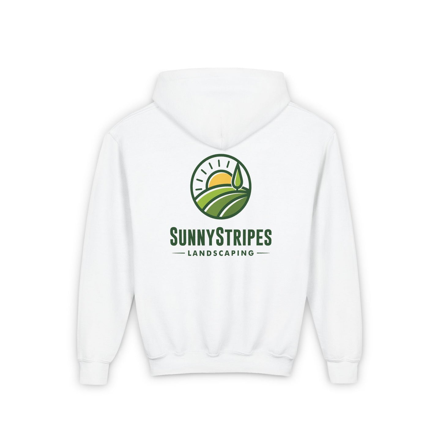 Sunny Stripes Youth Heavy Blend Hooded Sweatshirt - Cozy Casual Wear for Young Outdoor Enthusiasts