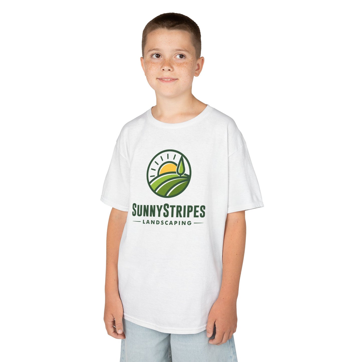 Sunny Stripes Landscaping Kids Tee - Fun & Playful Design for Gardening Enthusiasts
