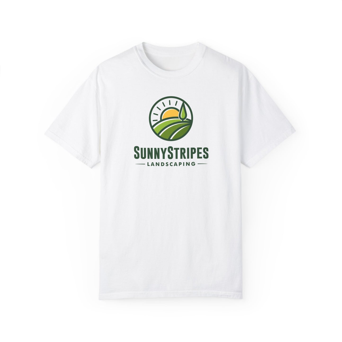 Sunny Stripes Landscape T-Shirt | Unisex Garment-Dyed Tee for Nature Lovers