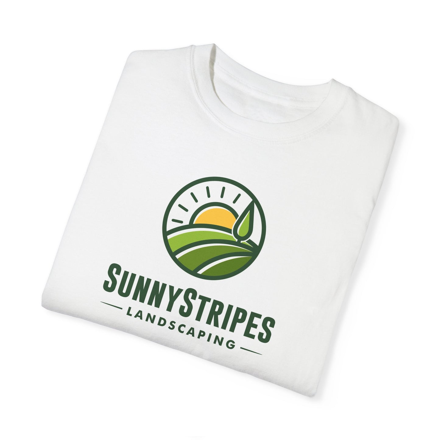 Sunny Stripes Landscape T-Shirt | Unisex Garment-Dyed Tee for Nature Lovers
