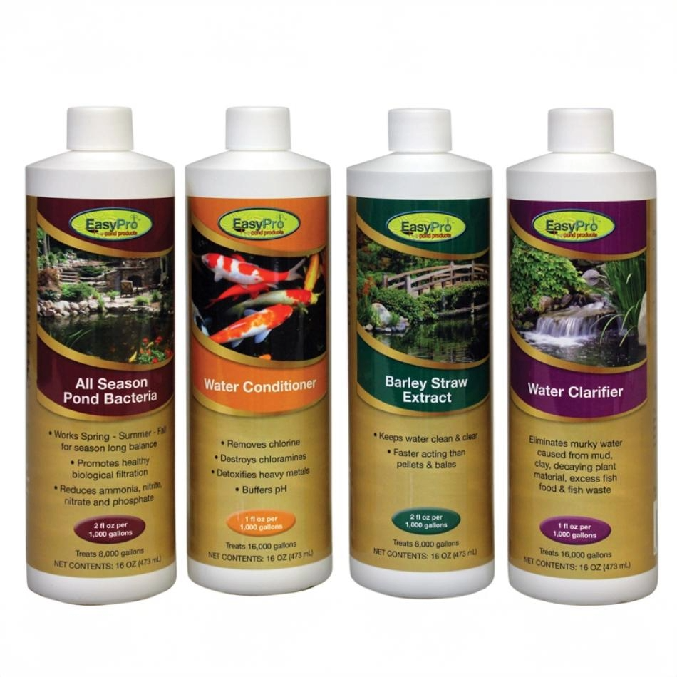 Easy Pro All-In-One Package – Includes 16 oz Clarifier; All Season Bacteria; Liquid Barley Extract; Water Conditioner