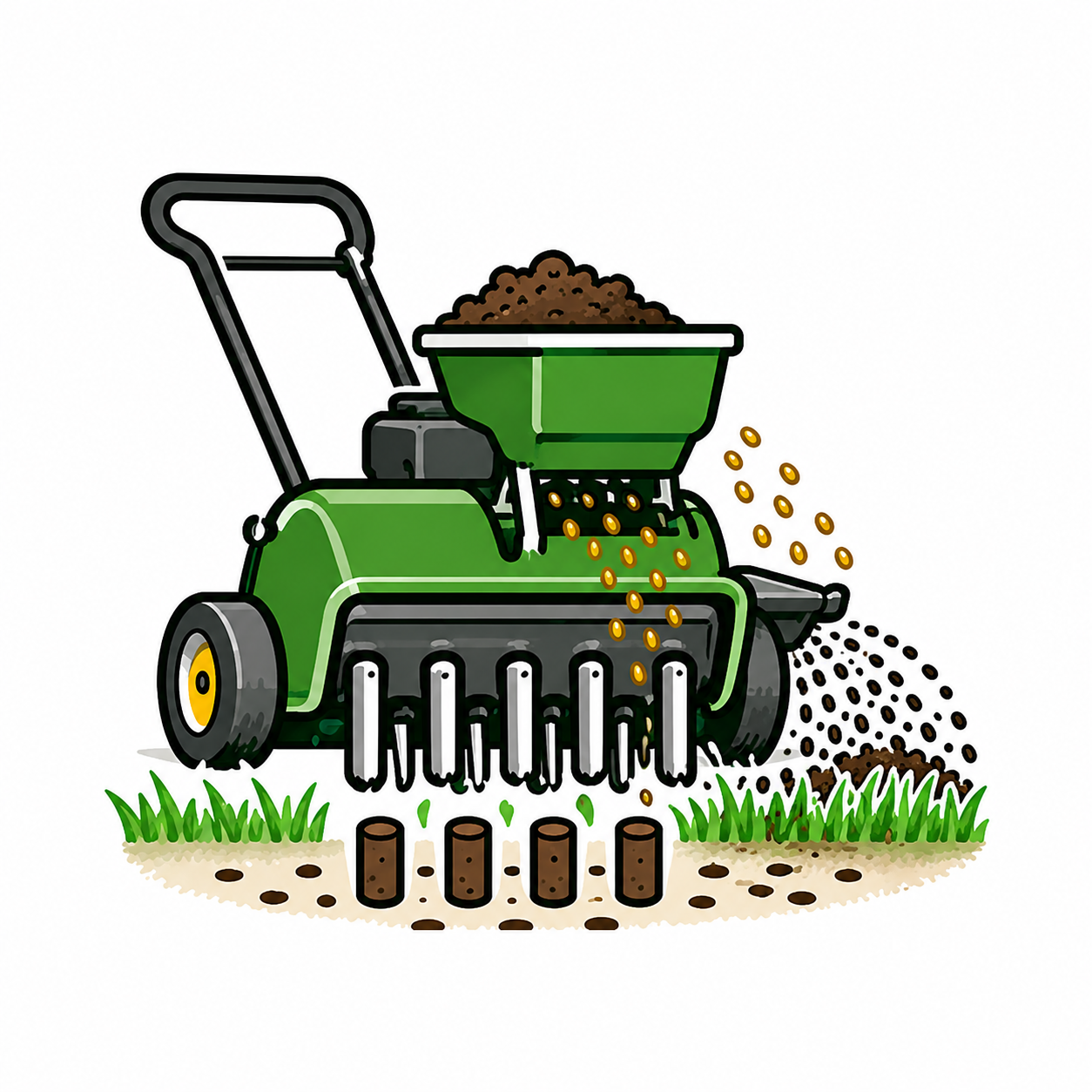 Core Aeration + Overseeding + Topdressing