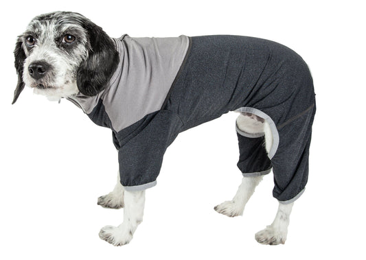 Pet Life ® Active 'Embarker' 4-Way Stretch Fitness Yoga Full Body Dog Tracksuit