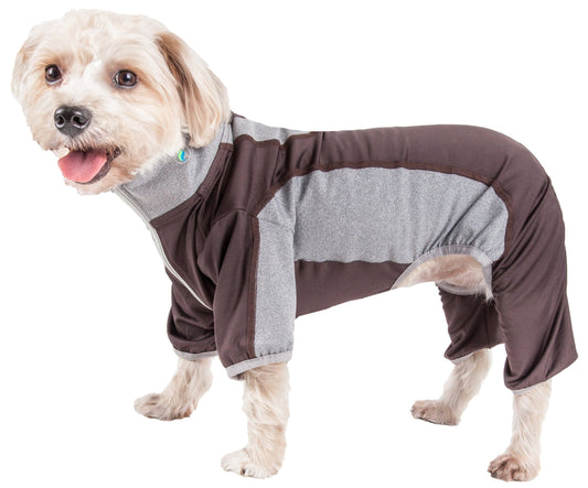 Pet Life ® Active 'Warm-Pup' Stretchy and Quick-Drying Fitness Dog Yoga Warm-Up Tracksuit