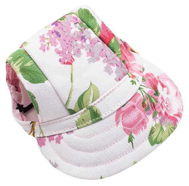 Pet Life ® 'Botanic Bark' Floral Uv Protectant Adjustable Fashion Dog Hat Cap