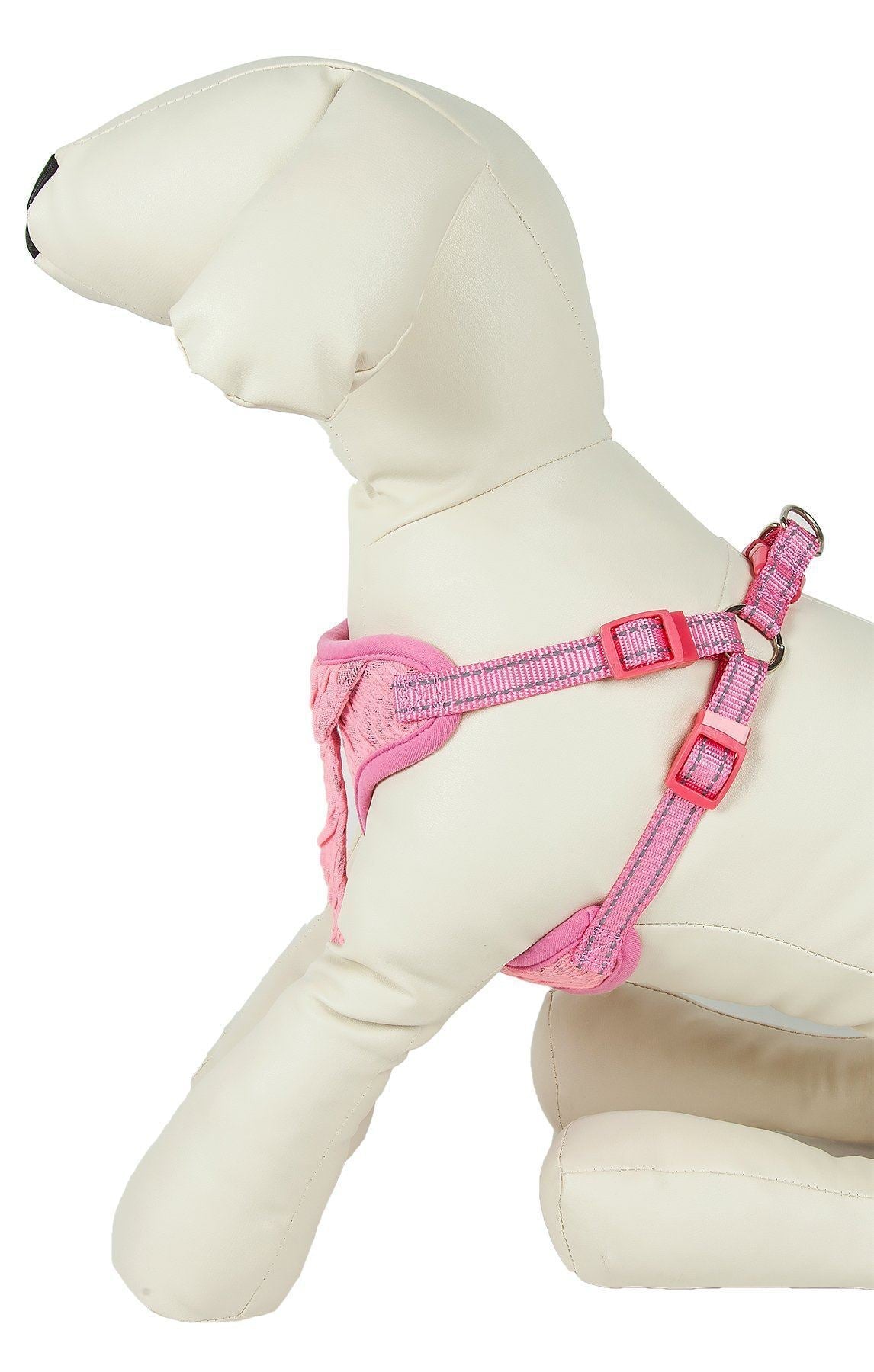 Pet Life ® 'Chichi Shaggy' Mesh Reversed Adjustable Fashion Dog Harness W/ Shaggy Neck Tie