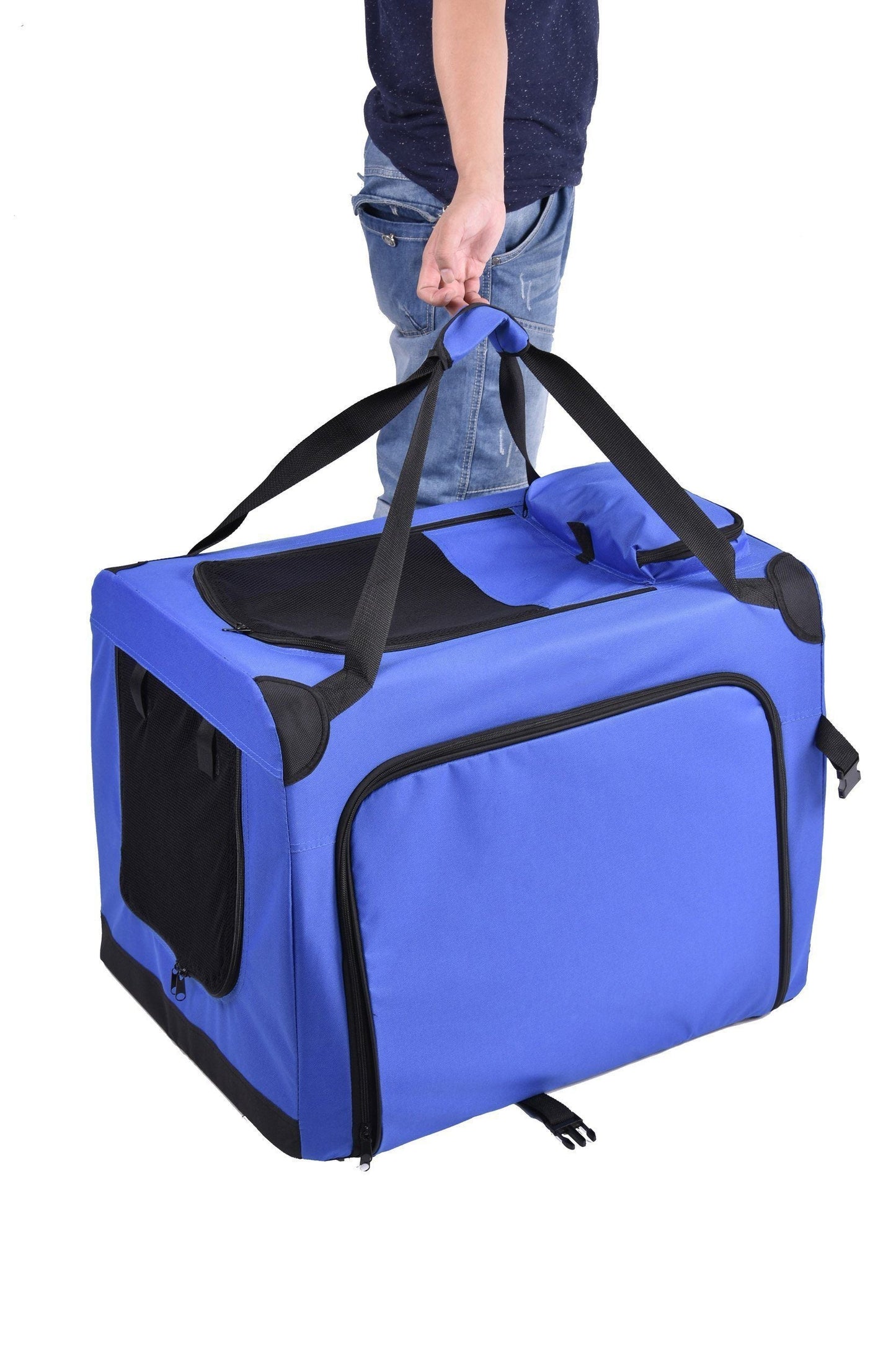 Pet Life ® 'Hounda Accordion' Metal Framed Soft-Folding Collapsible Dual-Sided Expandable Pet Dog Crate