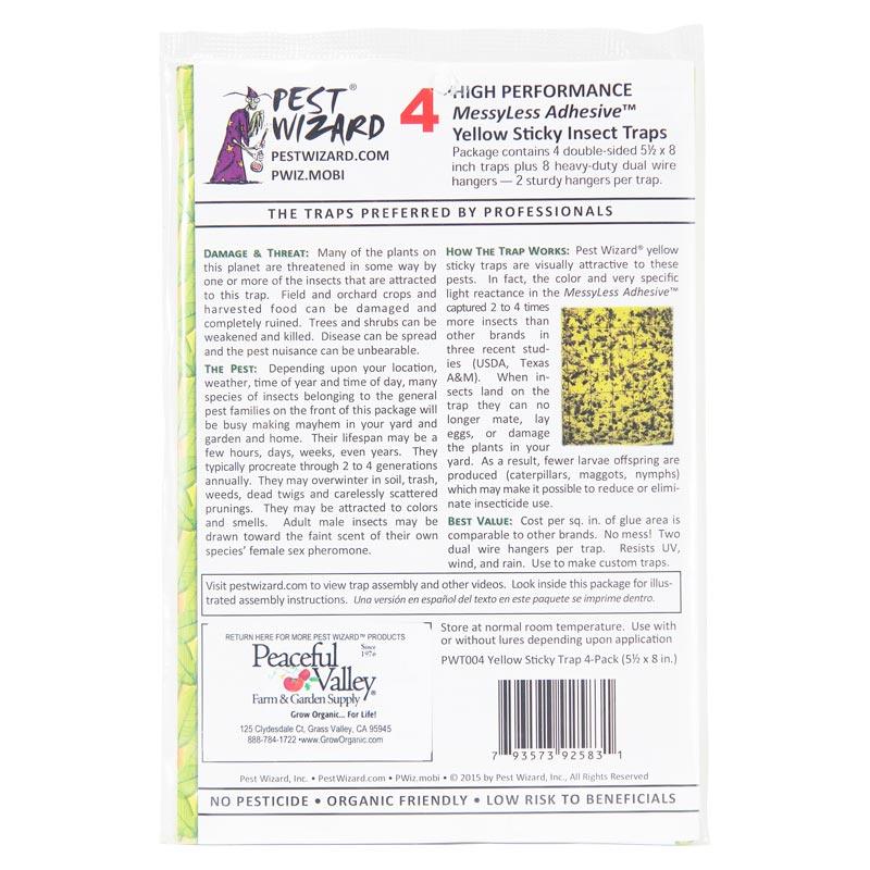 Pest Wizard Yellow Sticky Card Trap, Large 4-Pack