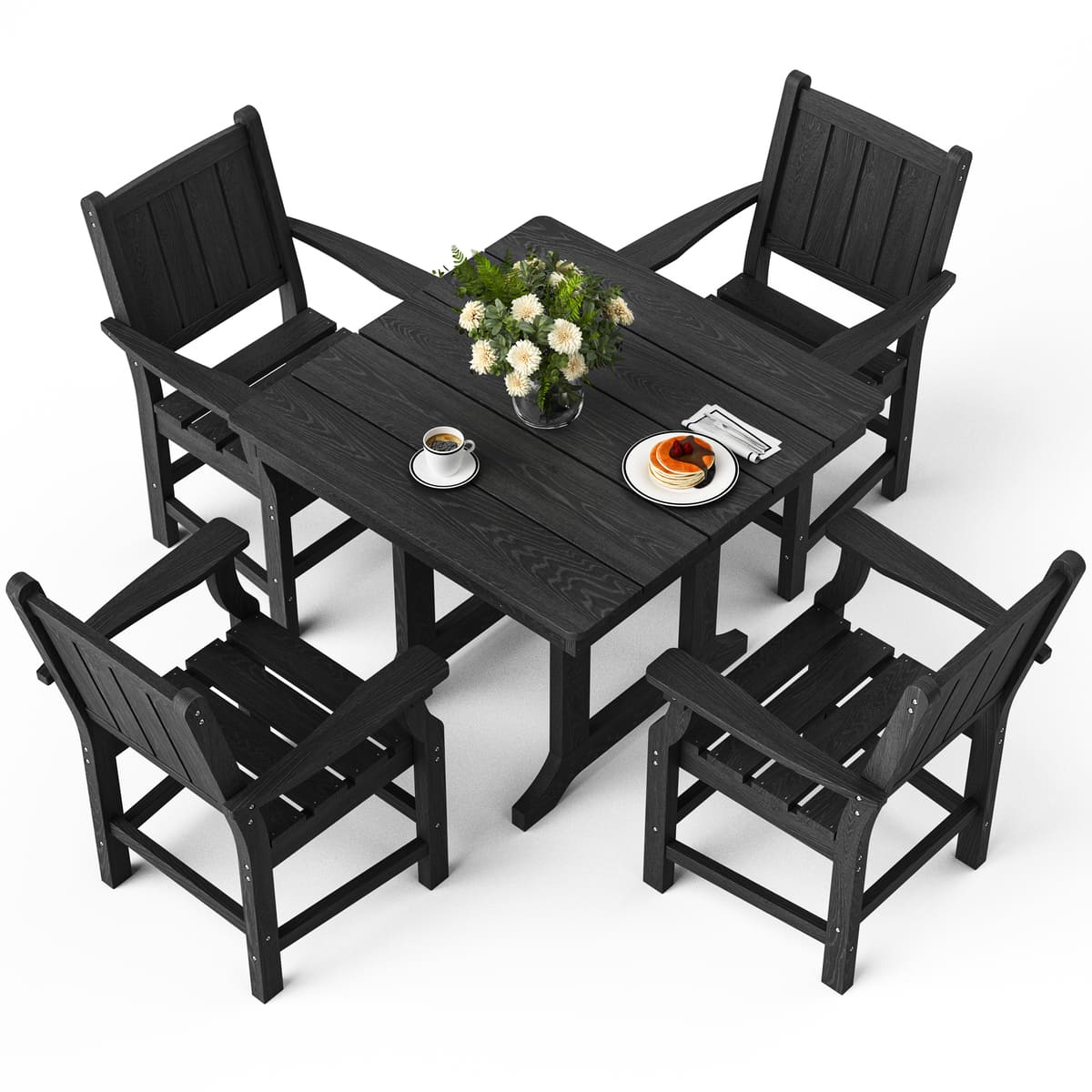 Pamapic HDPE Outdoor Dining Set (5 Pieces)