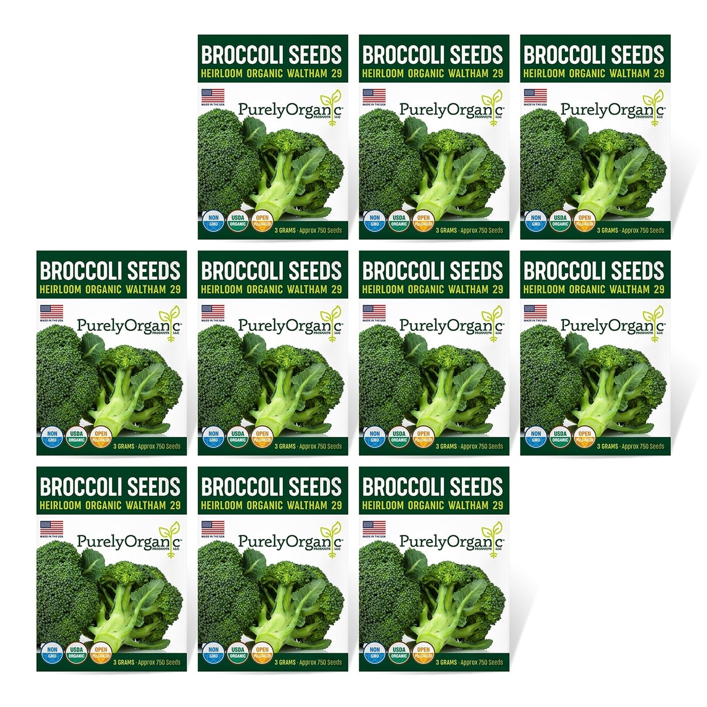Purely Organic Waltham 29 Broccoli Seeds - USDA Organic