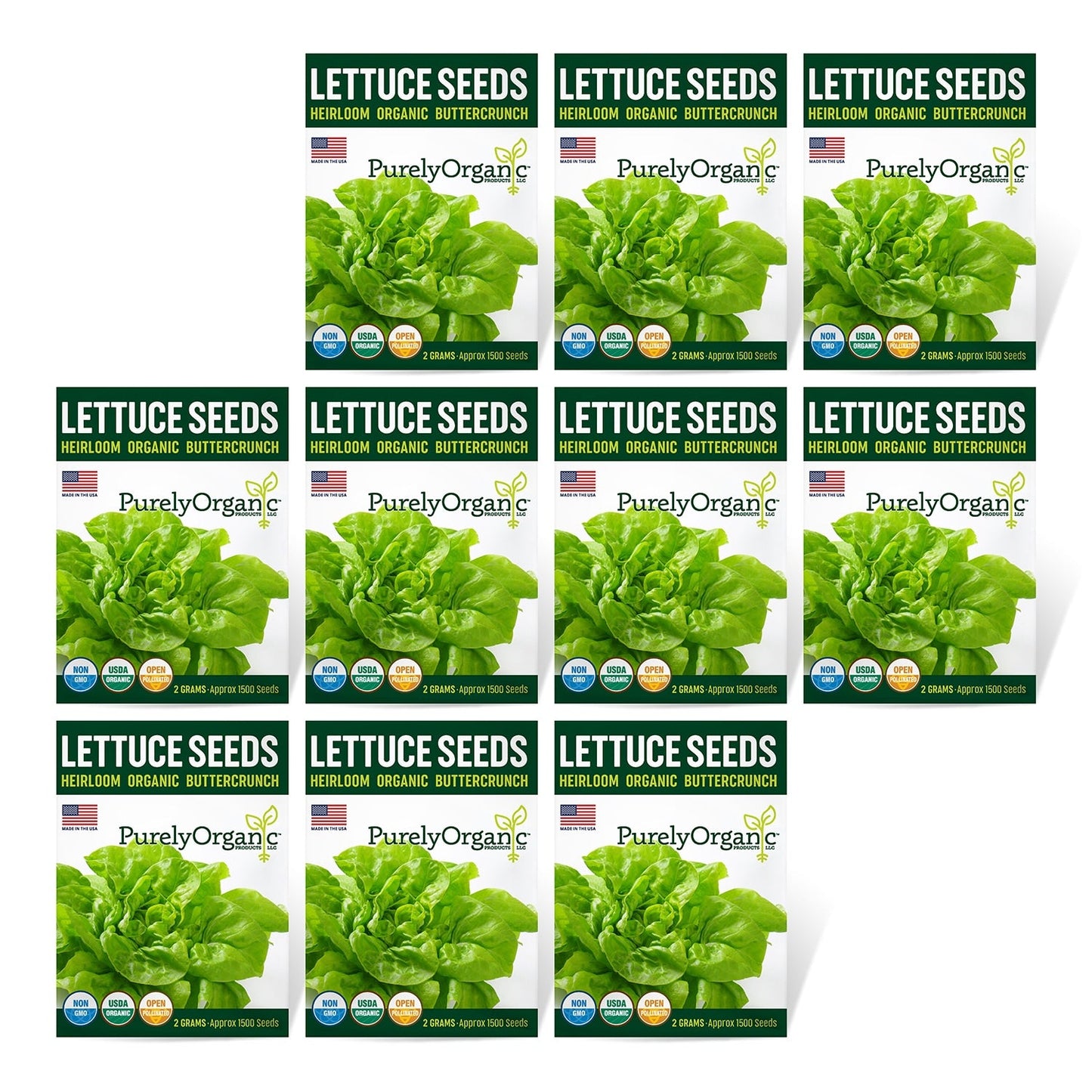 Purely Organic Buttercrunch Lettuce Seeds - USDA Organic