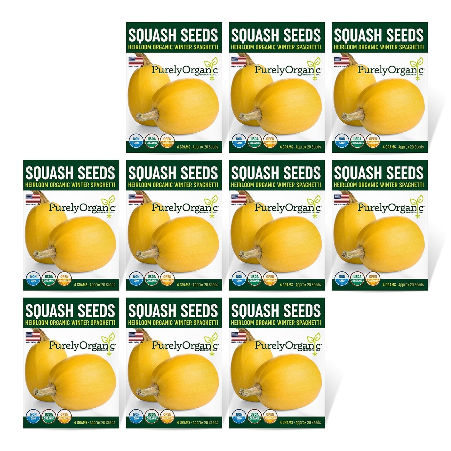 Purely Organic Winter Spaghetti Squash Seeds - USDA Organic