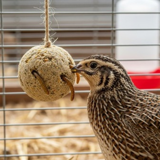 Quail & Gamebird Knödel — Enrichment Feed Ball with Mealworms 2 pack