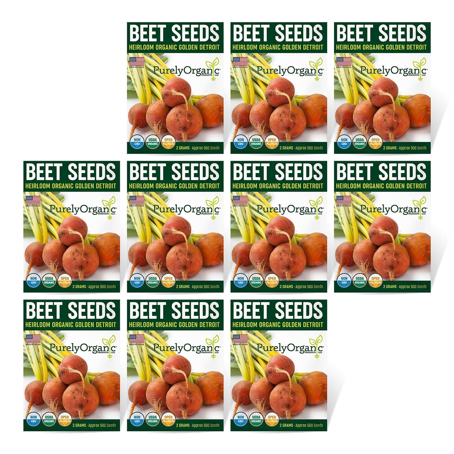 Purely Organic Golden Detroit Beet Seeds - USDA Organic