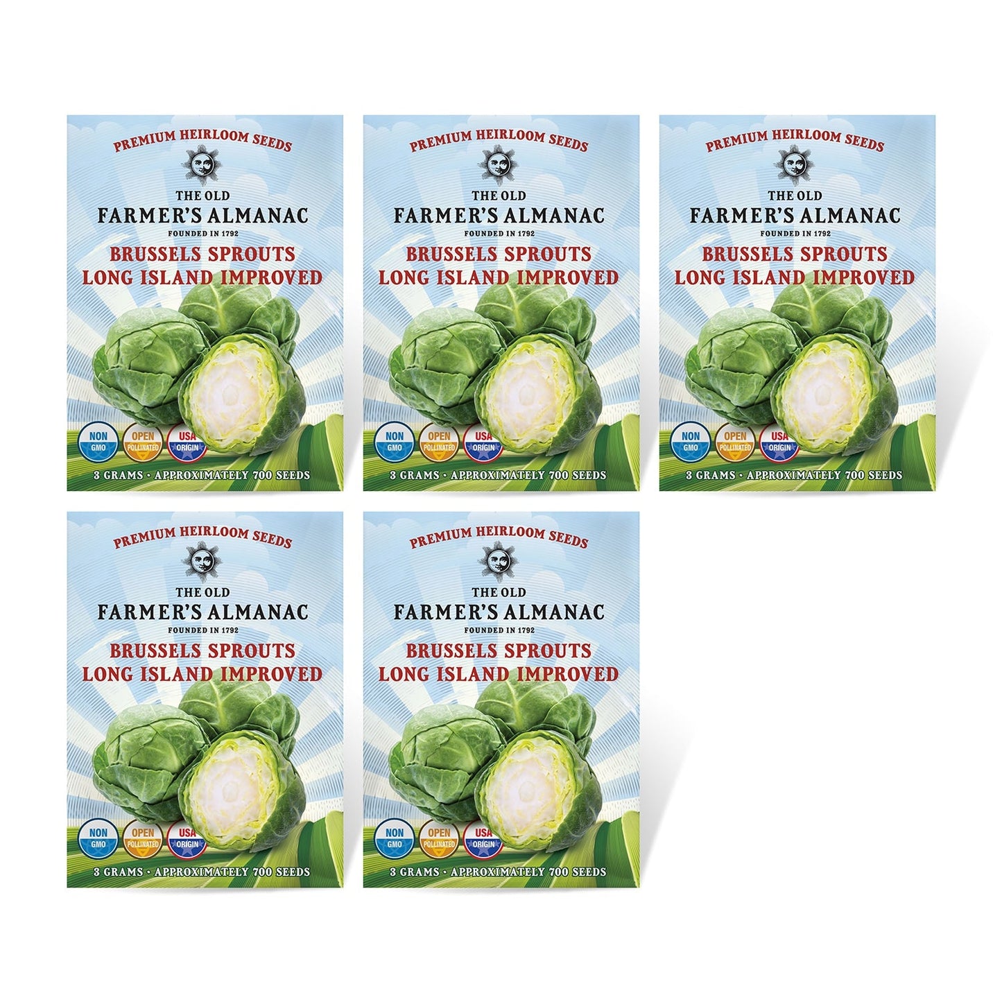 The Old Farmer's Almanac Heirloom Long Island Improved Brussels Sprouts Seeds