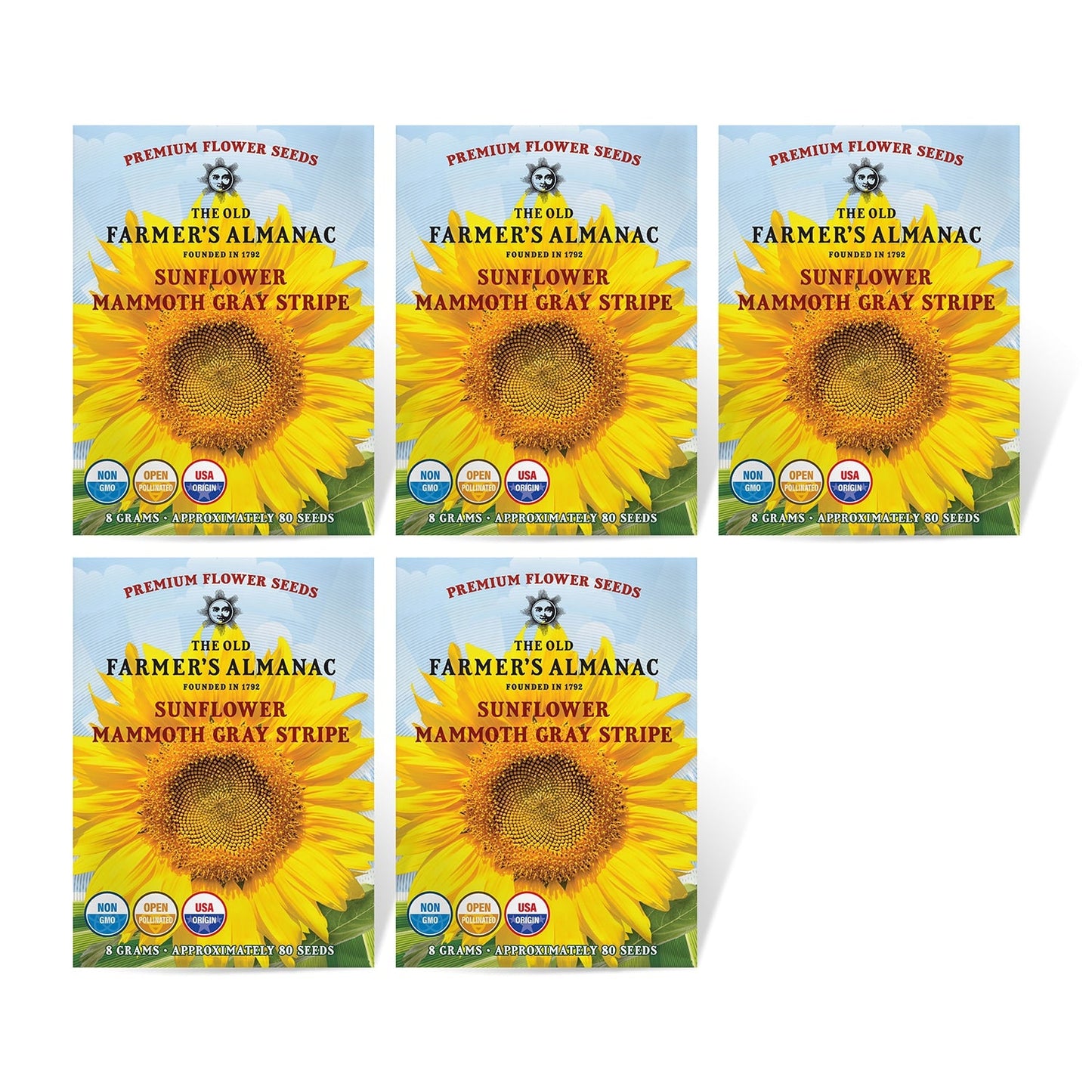 The Old Farmer's Almanac Mammoth Gray Strip Sunflower Seeds