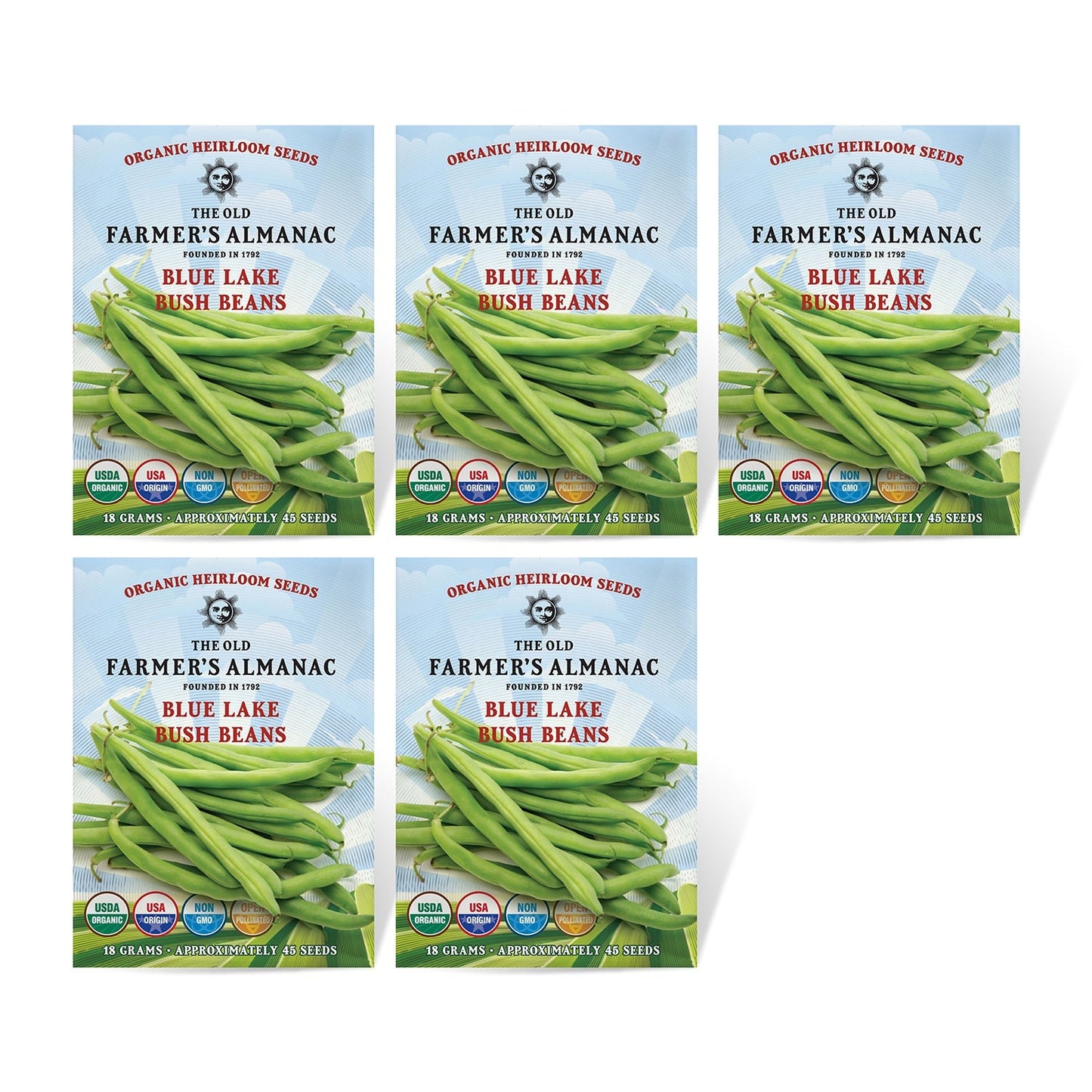 The Old Farmer's Almanac Heirloom Blue Lake Bush Bean Seeds - USDA Organic