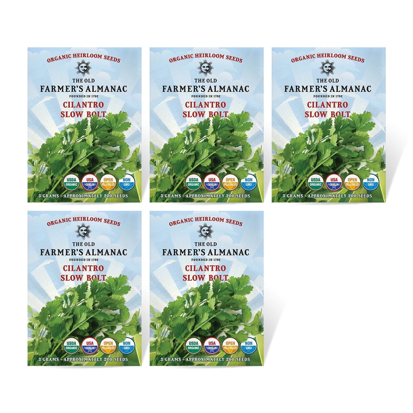 The Old Farmer's Almanac Heirloom Slow Bolt Cilantro Seeds - USDA Organic