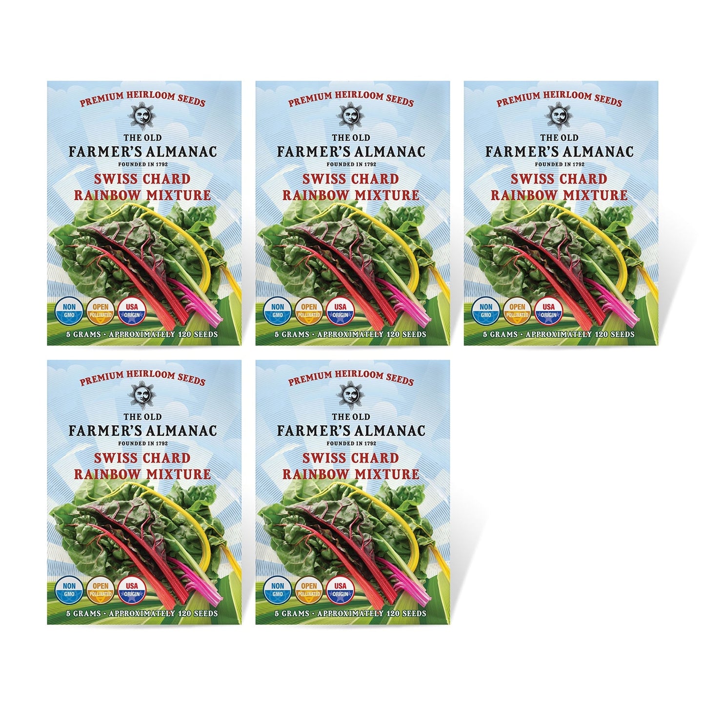 The Old Farmer's Almanac Heirloom Rainbow Mix Swiss Chard Seeds