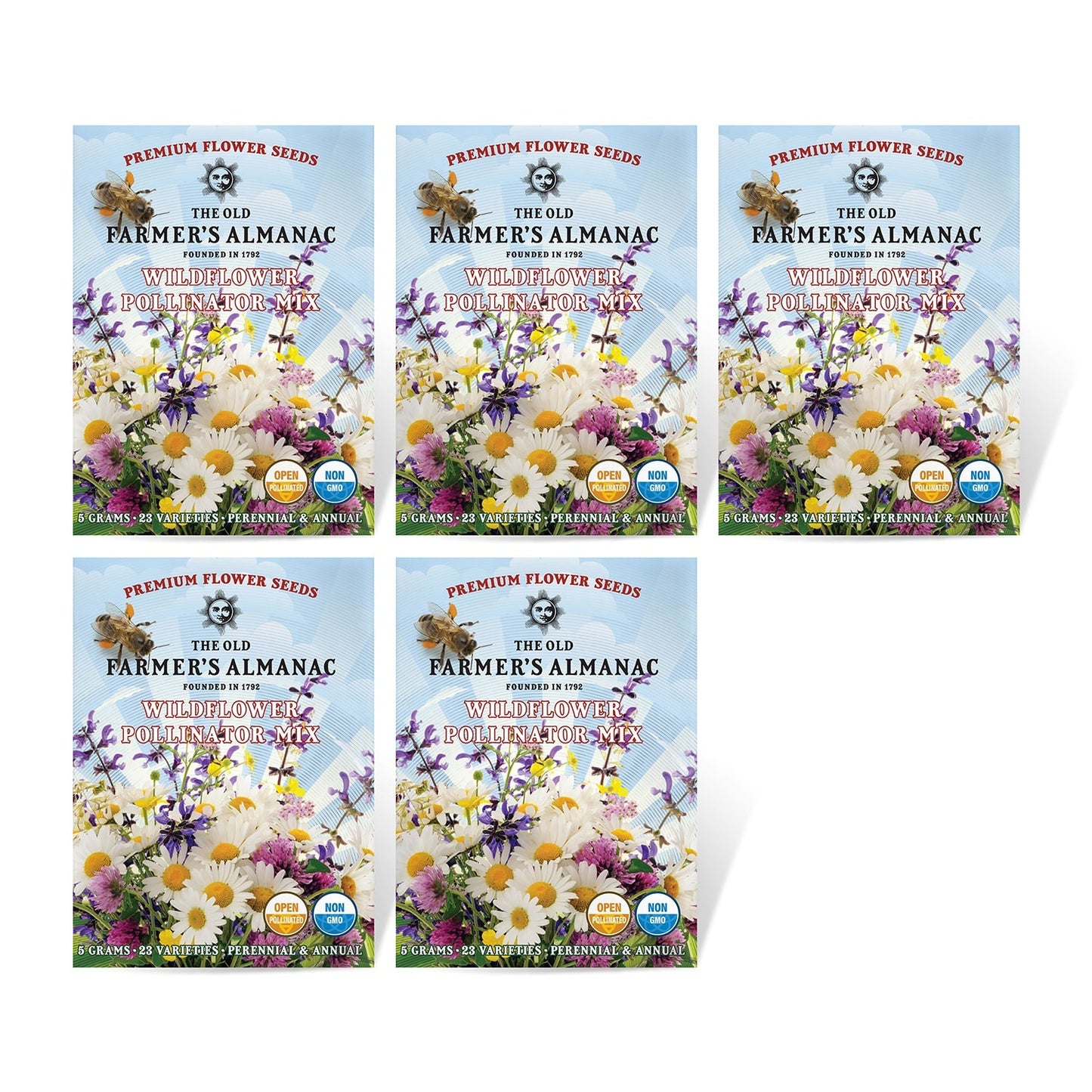 The Old Farmer's Almanac Premium Pollinator Mix Wildflower Seeds - Includes 23 Varieties