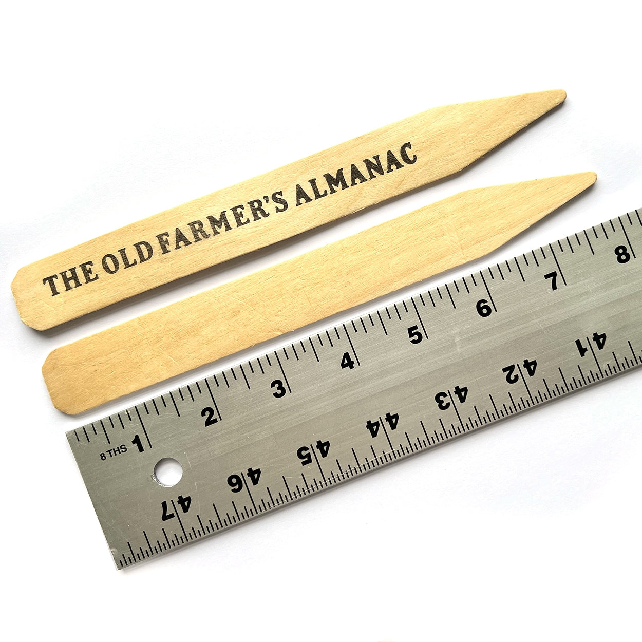 The Old Farmer's Almanac Wooden Garden Plant Markers - 40 Stakes - 8.0 x 0.875 Inches Each