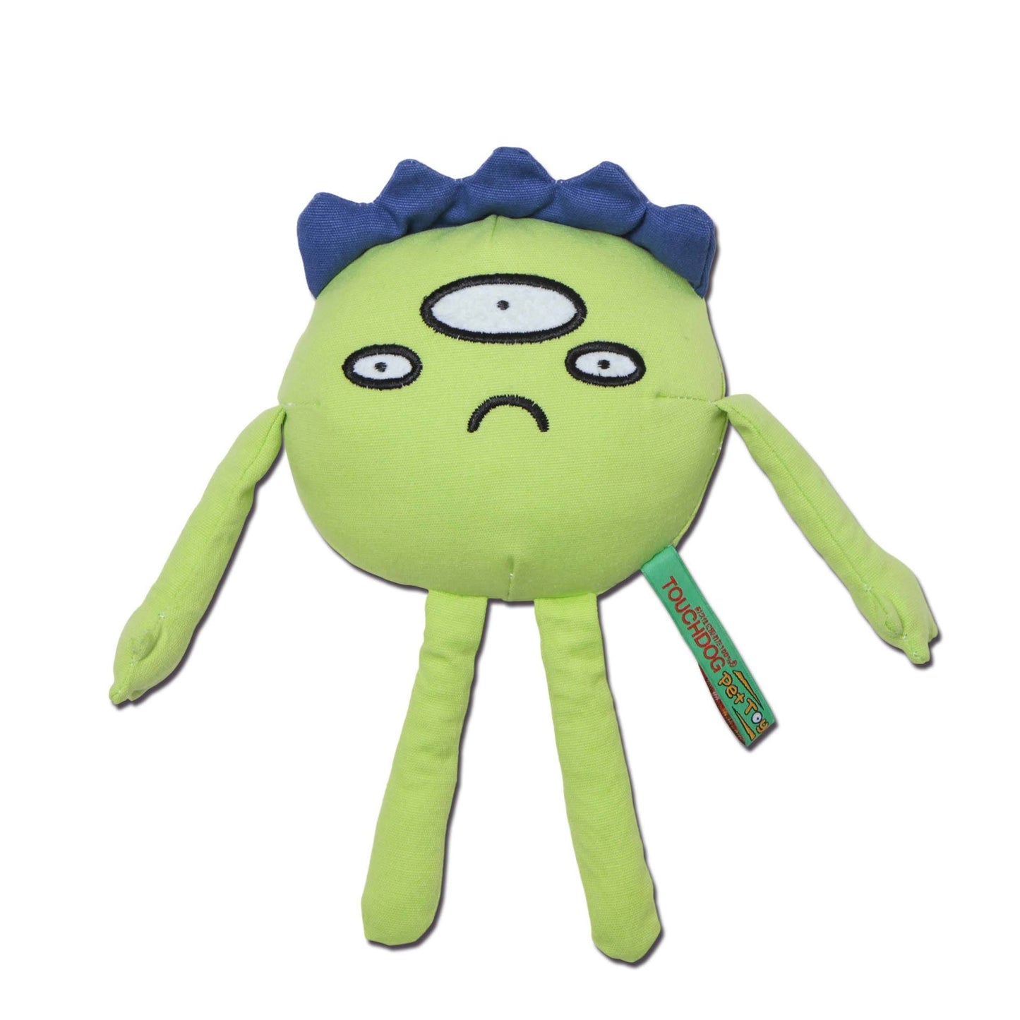 Touchdog Cartoon Monster Plush Dog Toy - Green