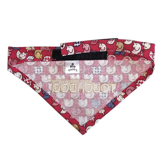Touchdog Designer Hook-and-Loop Pet Bandana - Red