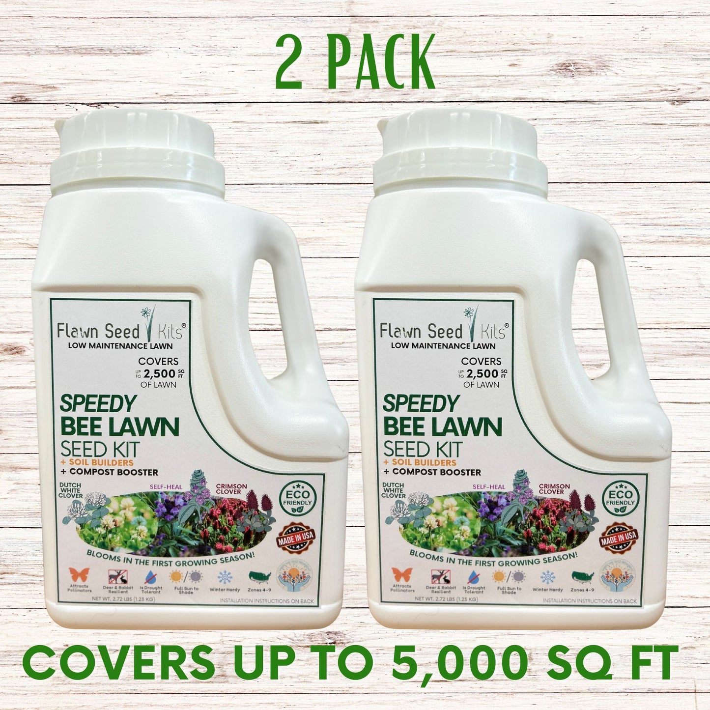 Speedy Bee Lawn Seed Kit – Quick Blooming, Pollinator-Friendly Flowering Lawn