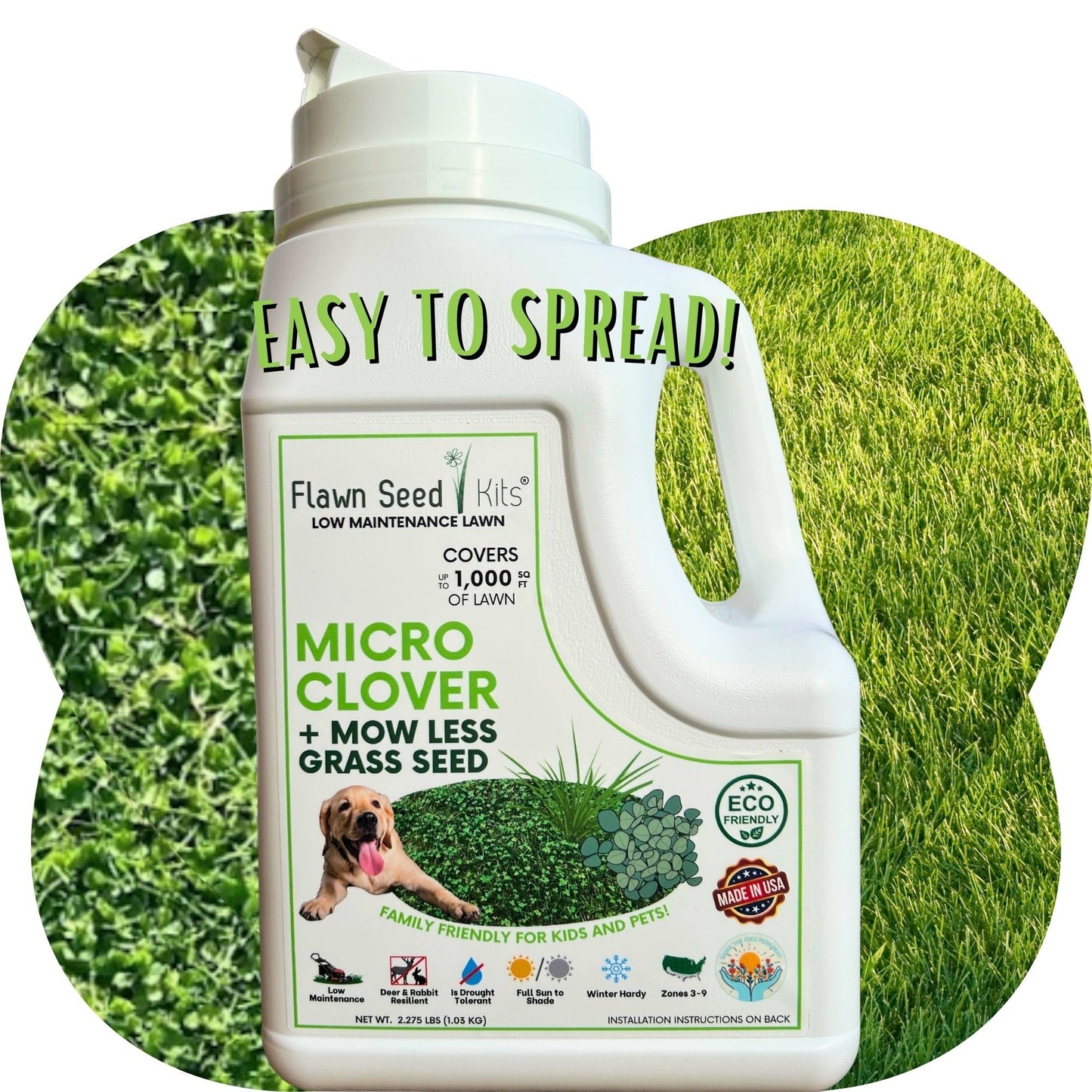 Micro Clover + Mow Less Grass Seed
