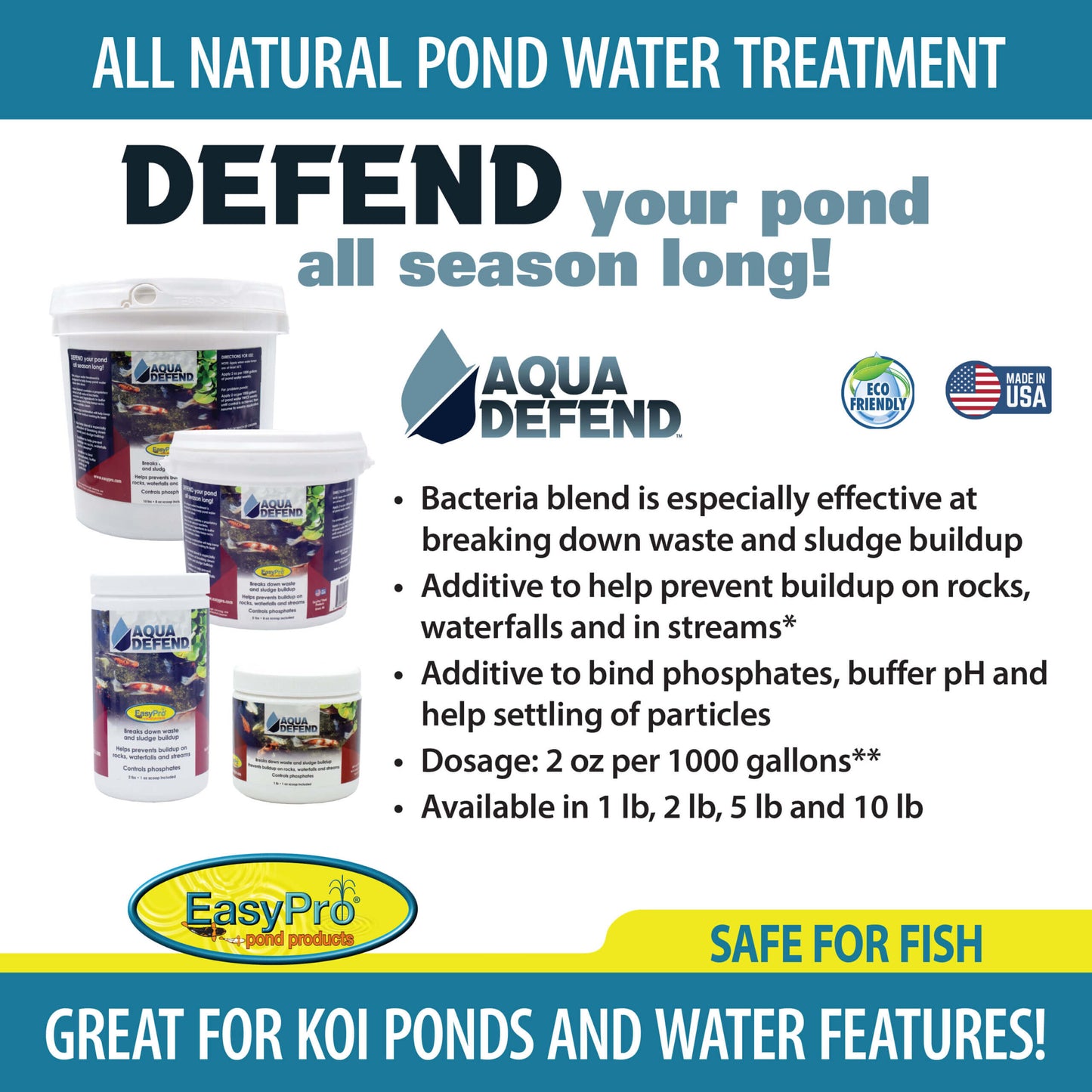 Easy Pro Aqua Defend™ All-Natural Pond Water Treatment