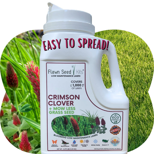 Crimson Clover + Mow Less Grass Seed