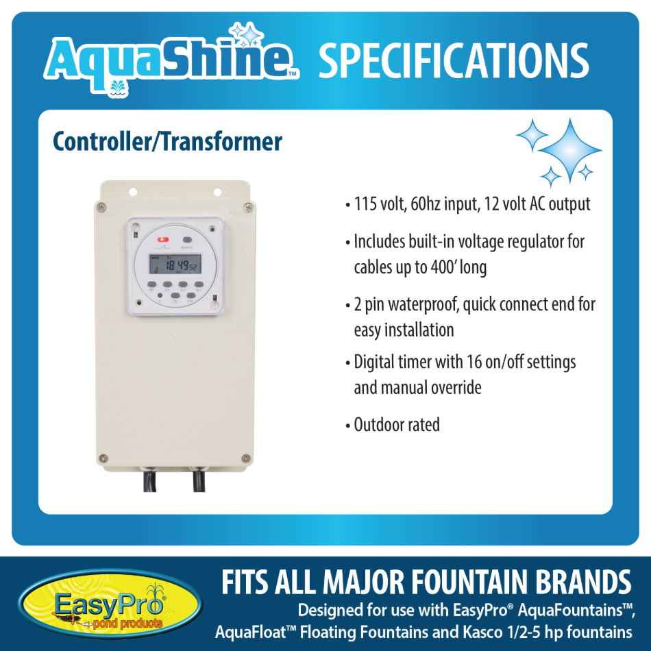 EasyPro AquaShine Stainless Steel Color Changing Light Kit - 4 Lights