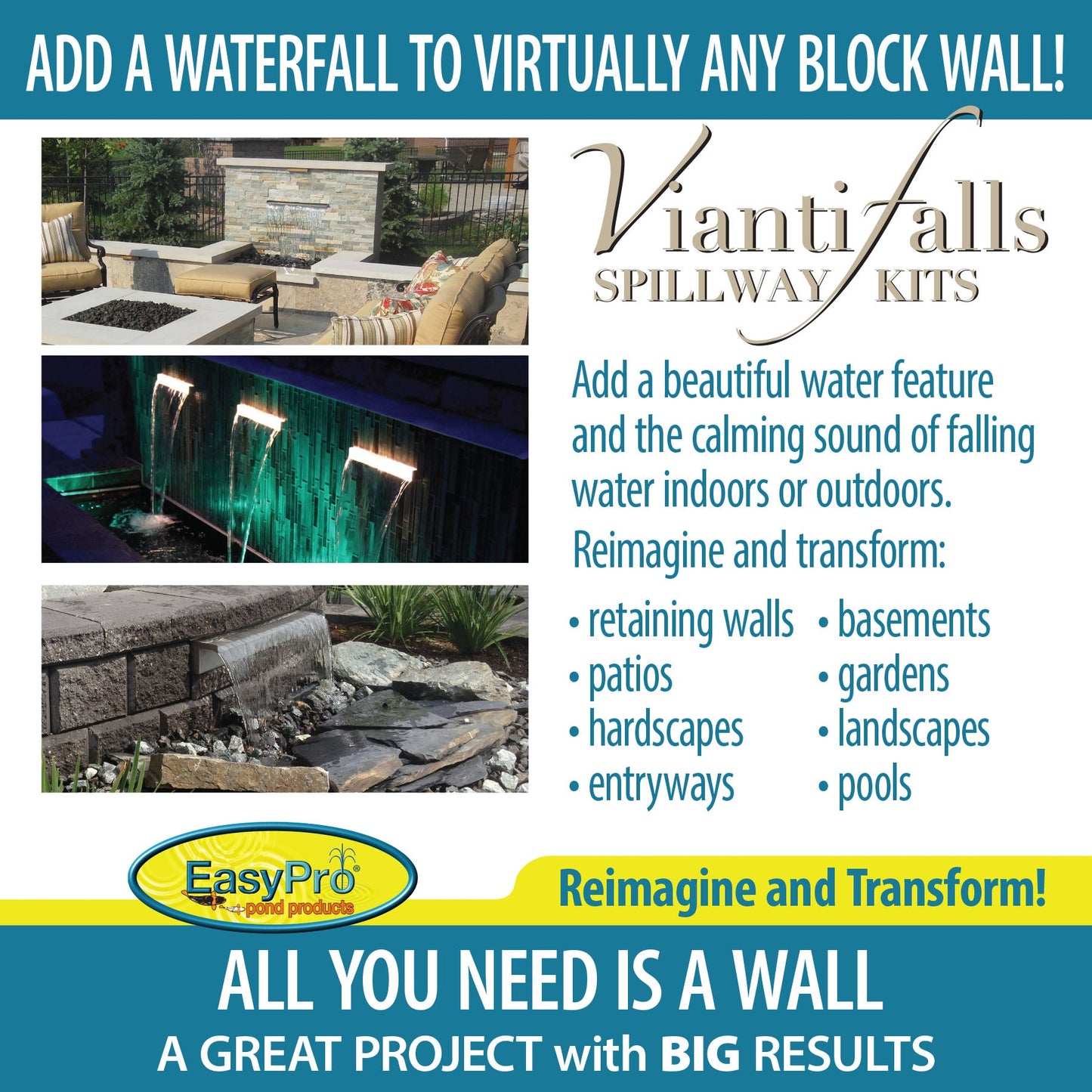 Easy Pro Vianti Falls Spillway Kits