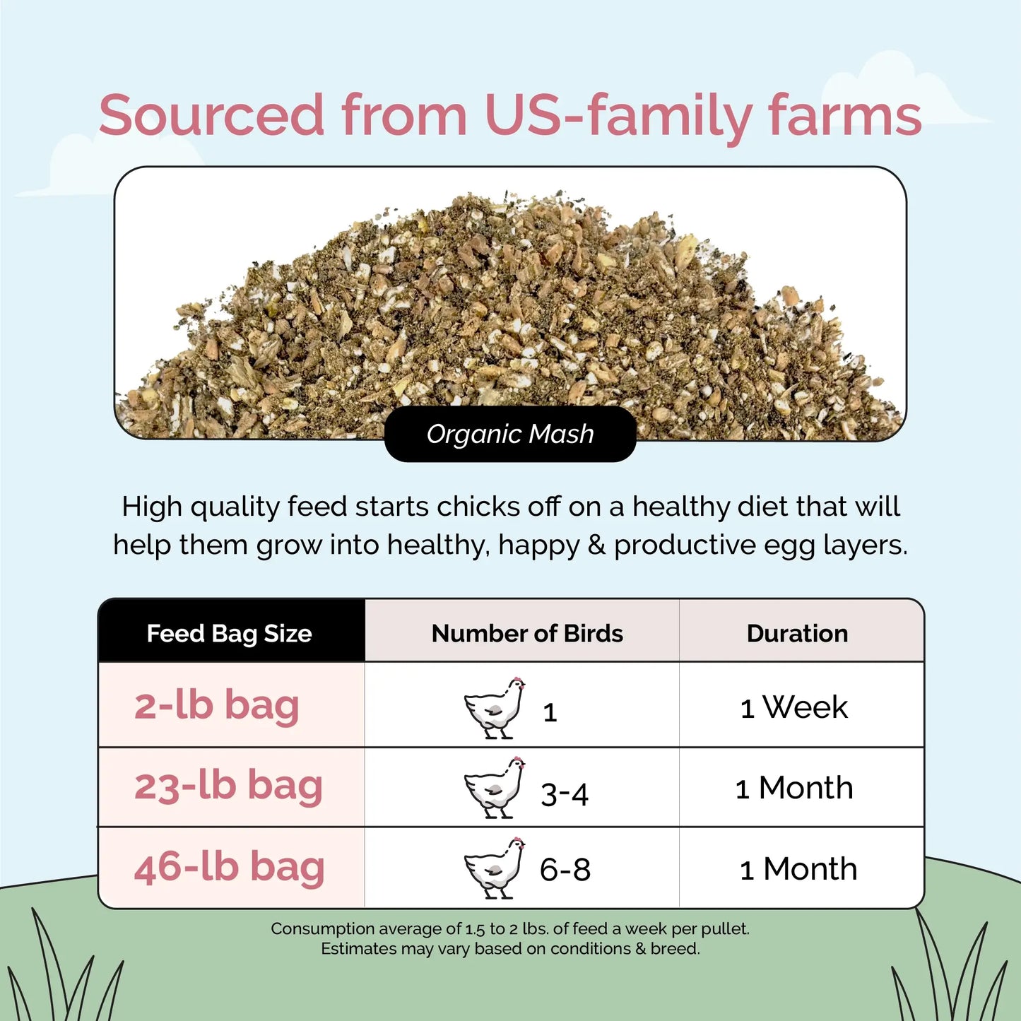 Grower Feed Kit | 12 Weeks of Organic Feed & Grit for 10 Pullets