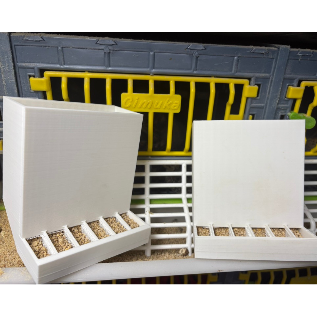 Button Quail Feeders (2), Adjustable Spill-Resistant Design Made in USA