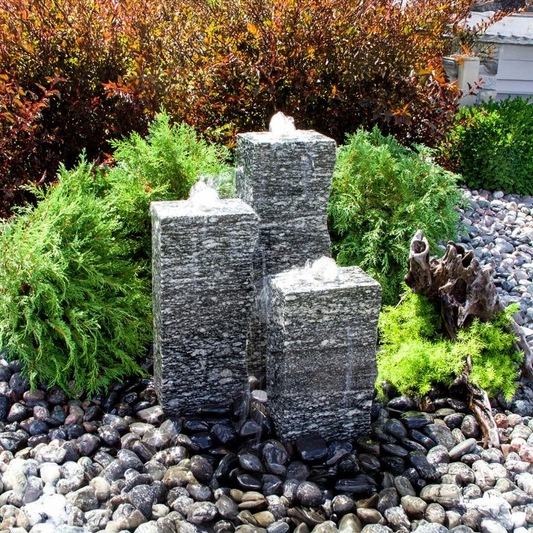 Blue thumb Rough Speckled Granite Fountain