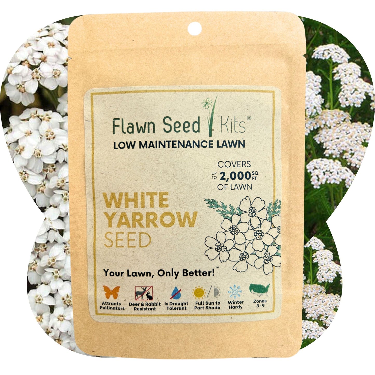 White Yarrow Seed Pouch