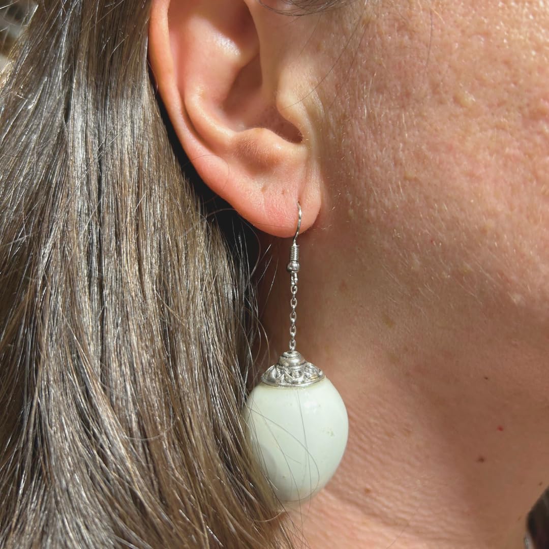 Quail Egg Earrings, Celadon