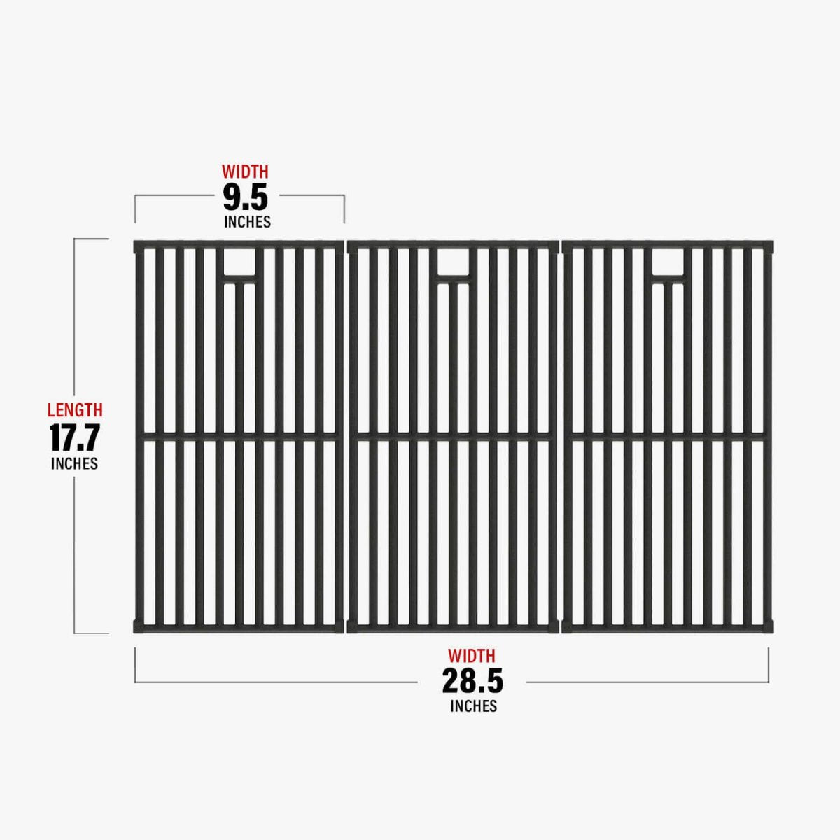 Cast iron grates for Monument Grills 4 burner