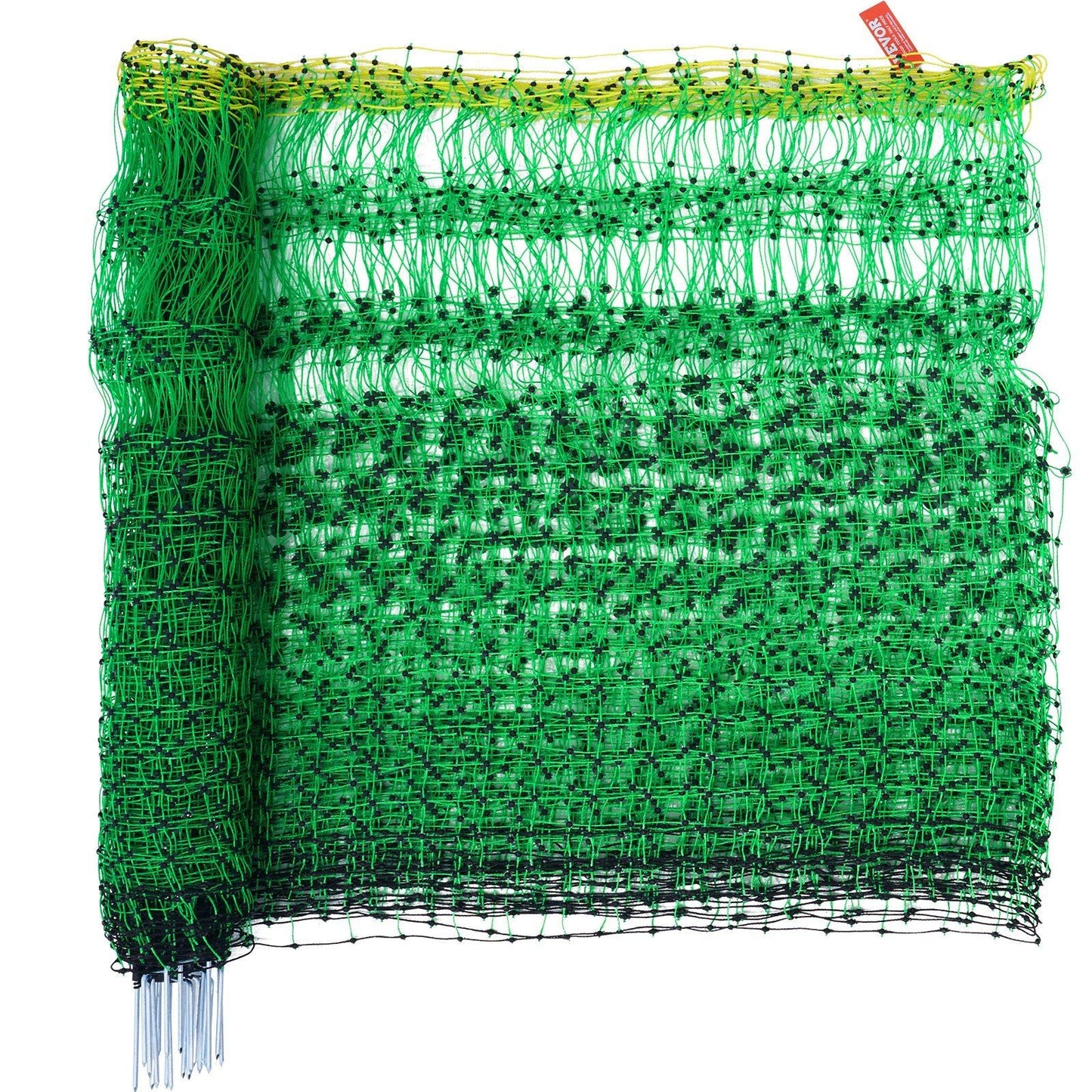 Electric Fence Netting, 48" H x 168' L, PE Net Fencing Kit with Posts & Double-Spiked Stakes, Utility Portable Mesh for Chickens, Ducks, Geese, Rabbits, Used in Backyards, Farms, and Ranches