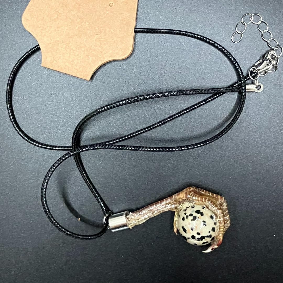 Quail Foot Necklace with Stone Resembling Quail Egg