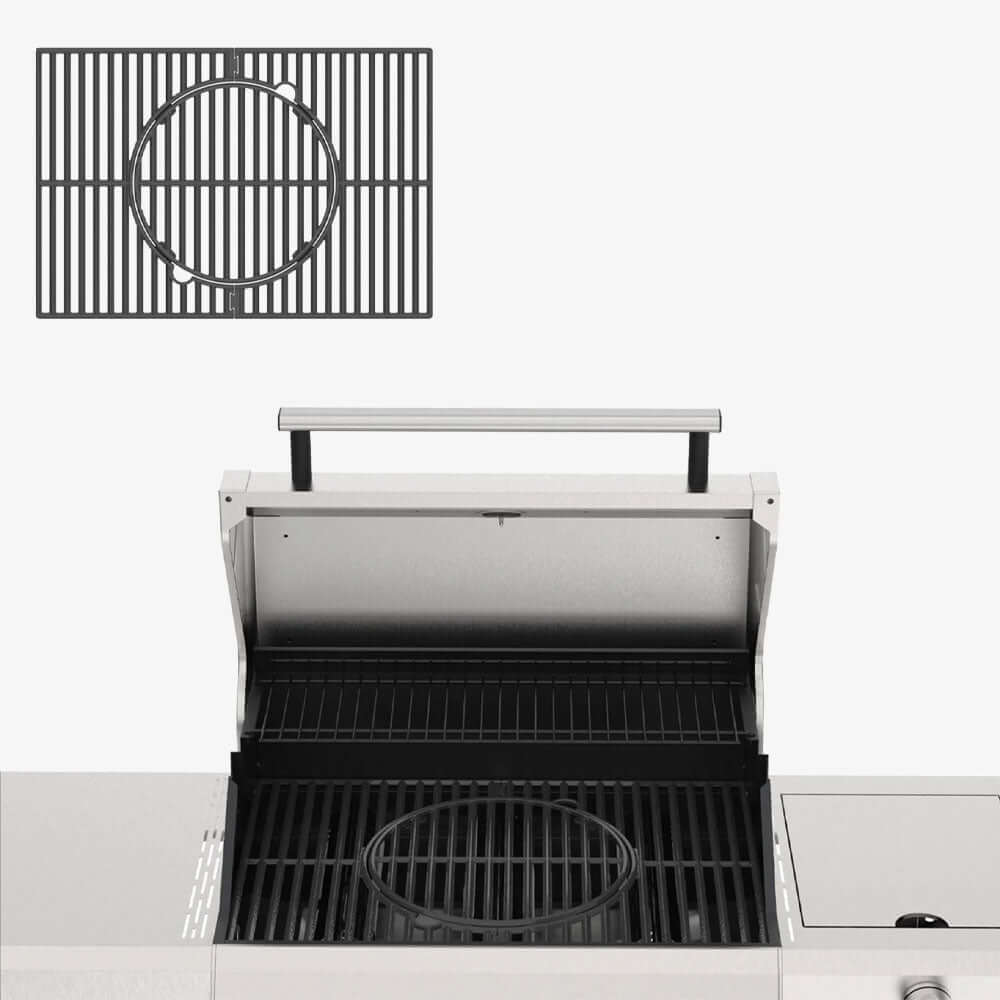 Multifunction Cast Iron Grill Grate for 3-Burner Grill