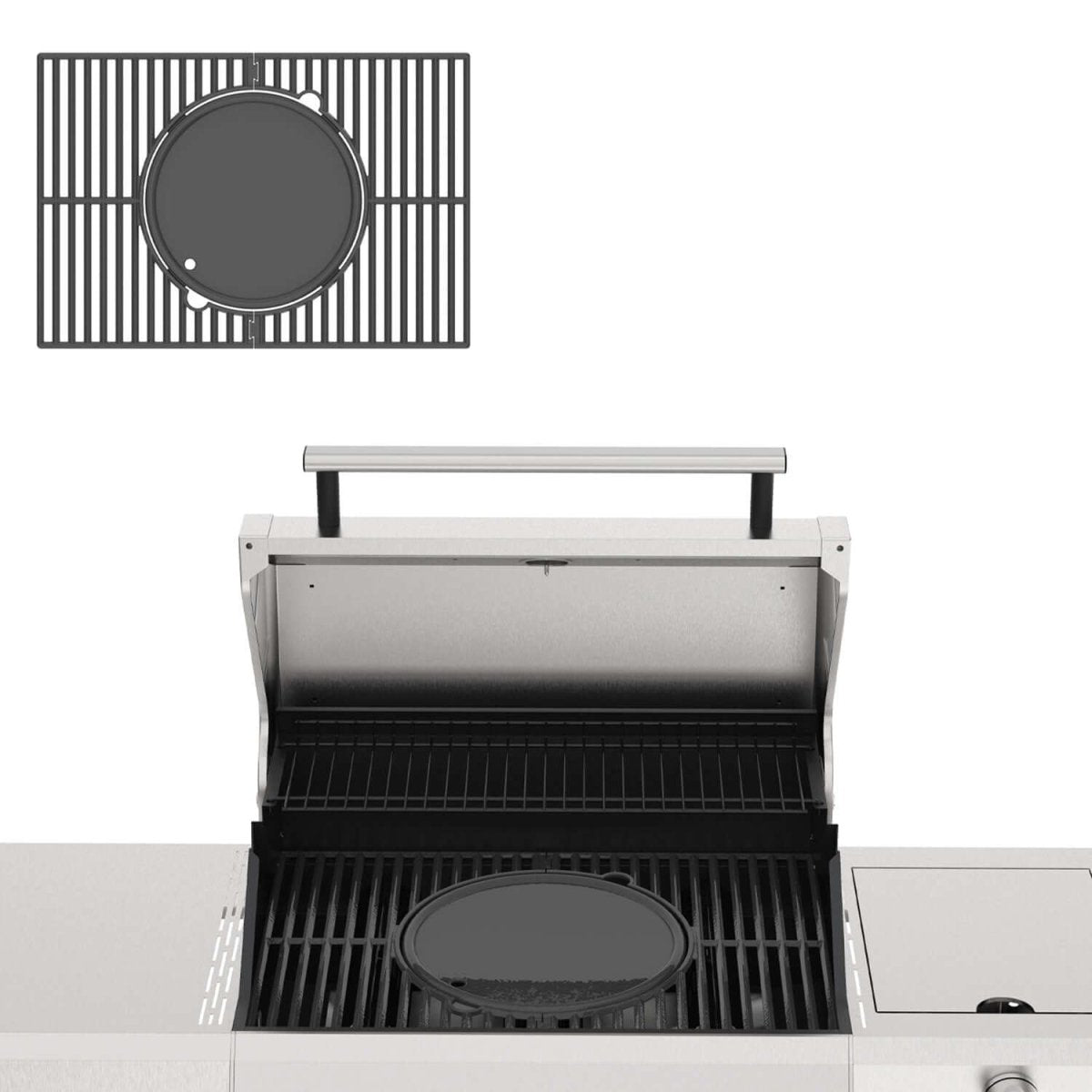 Multifunction Cast Iron Grill Grate for 3-Burner Grill