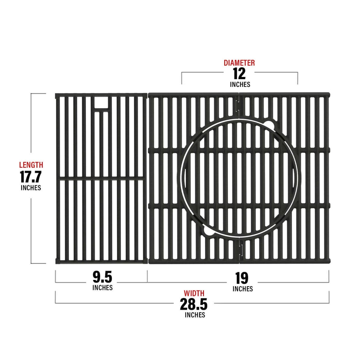 Multifunction Cast Iron Grill Grate