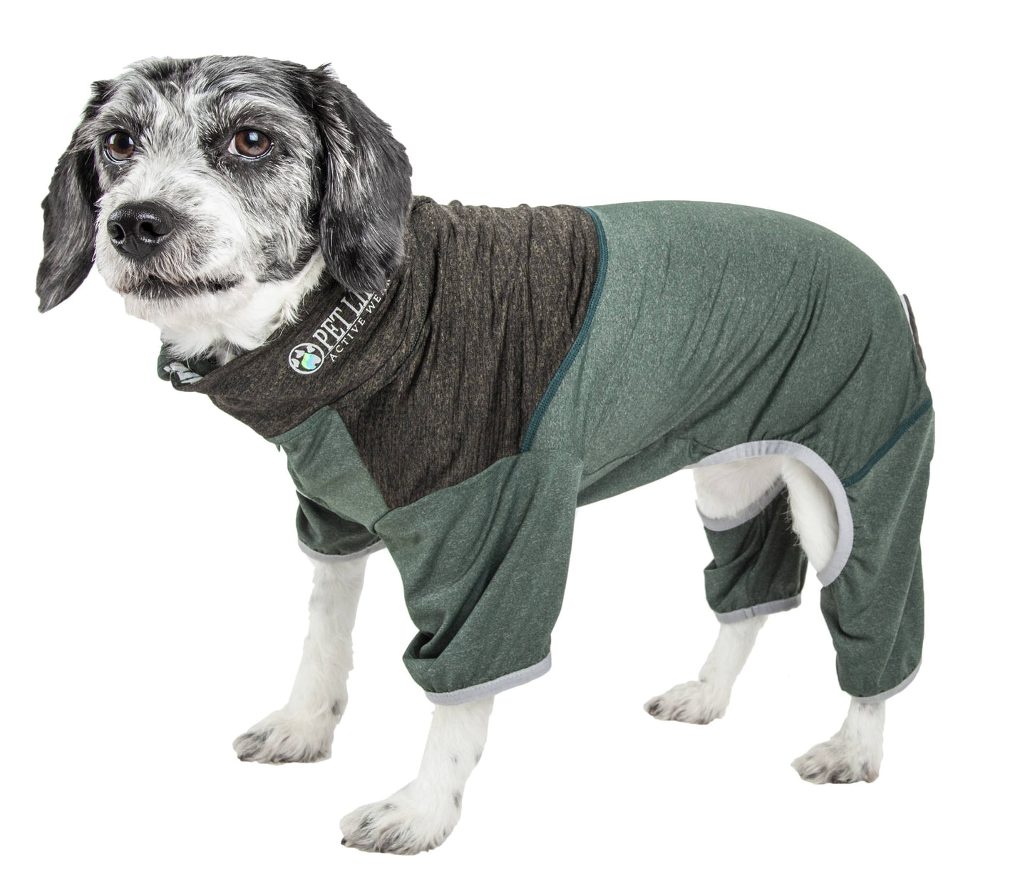 Pet Life ®  Active 'Embarker' 4-Way Stretch Fitness Yoga Full Body Dog Tracksuit