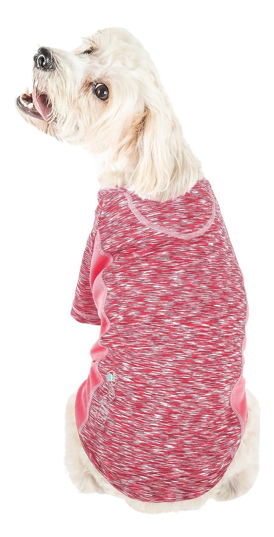 Pet Life ® Active 'Warf Speed' Heathered Ultra-Stretch Yoga Fitness Dog T-Shirt