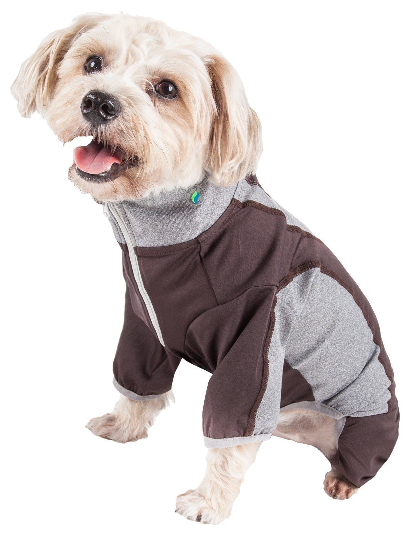 Pet Life ® Active 'Warm-Pup' Stretchy and Quick-Drying Fitness Dog Yoga Warm-Up Tracksuit