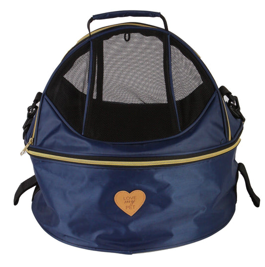 Pet Life ®  'Air-Venture' Dual-Zip Airline Approved Panoramic Circular Travel Pet Dog Carrier