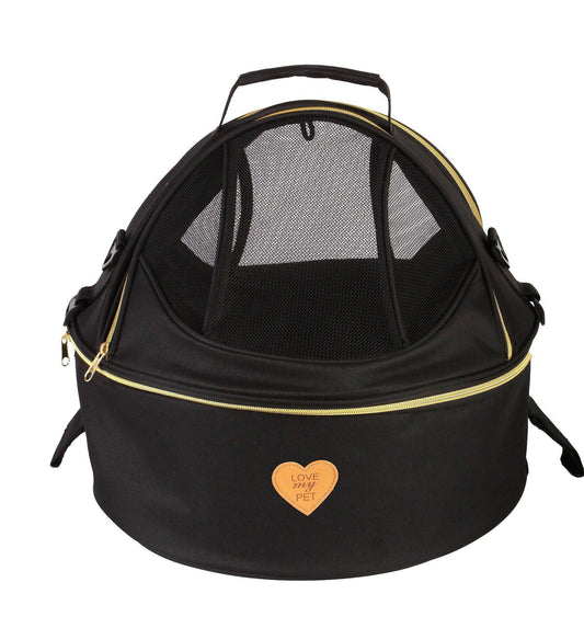 Pet Life ®  'Air-Venture' Dual-Zip Airline Approved Panoramic Circular Travel Pet Dog Carrier