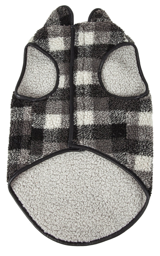 Pet Life ®  'Black Boxer' Classical Fashion Insulated Plaid Dog Coat